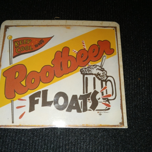 Mart Mummert Vintage Calender Root Beer Float Magnet Square large - Picture 1 of 2